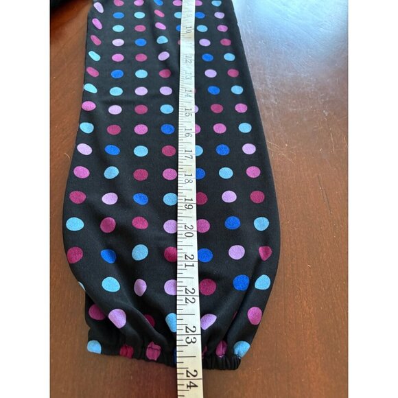 Motherhood Maternity Black Colorful Polka Dot Bump Friendly Blouse Size Large - Picture 10 of 12